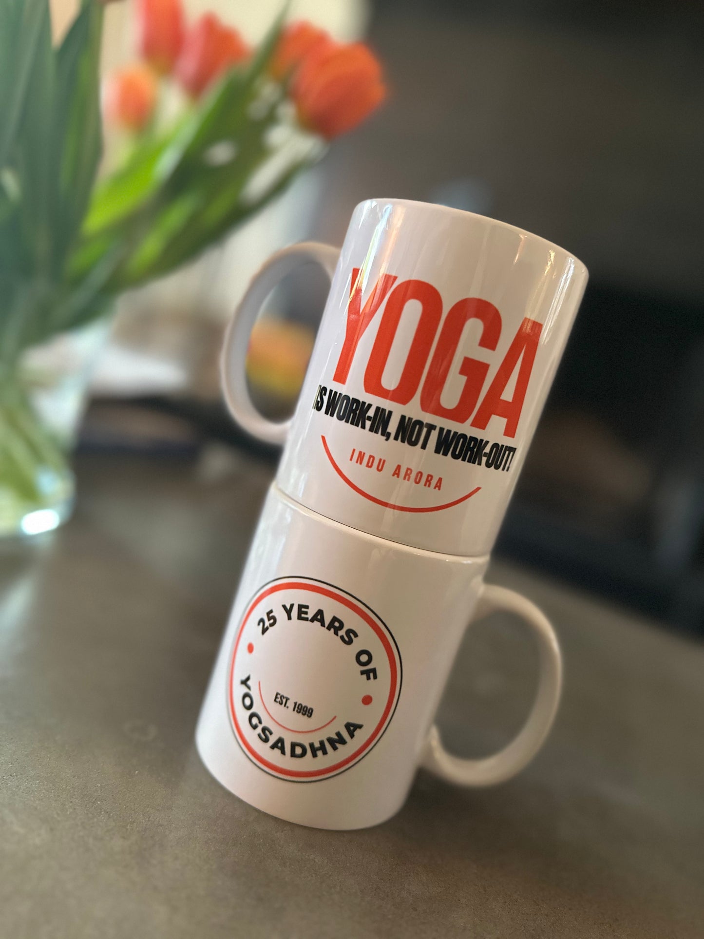 Yoga is Work-In mug close-up – inspirational mug by Indu Arora